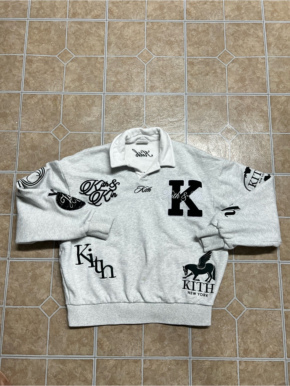 Kith Men’s Nelson Crewneck Logo-Embroidered Pullover
